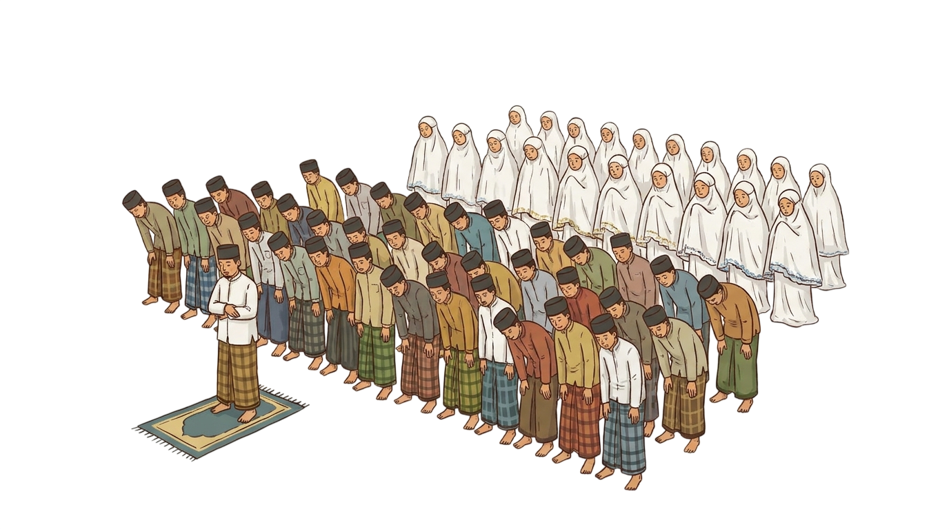 Jamaah sedang sholat berjamaah